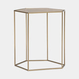 Harper Brown Tinted Glass Side Table in brown tinted glass and Lucent Bronze