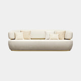 Louis Contoured Shell Luxury Sofa: quilted velvet shell with plain velvet seat (Cat A Quilted), polished brass
