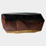 Luxury Faceted High Gloss Sideboard with Gold Leaf Detailing