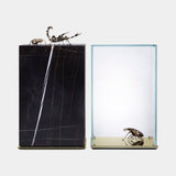 Boca do Lobo Metamorphosis Side Table in marble and glass with cast brass scorpions, available from Touched Interiors UK