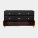 Monticello Walnut Root & Golden Brass Dresser