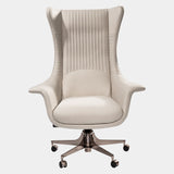 Visionnaire's Planet Office Chair: Luxurious ergonomic seating for executives. Featuring quilted leather upholstery, a stainless steel base, and adjustable height for ultimate comfort and modern design.