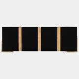 Polished Brass, Black Lacquer Giza Sideboard
