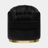 Luxxu Otto Armchair in polished brass, Black velvet and Laguna Black natural leather