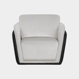 Roxboro Stitched Leather & Plush Velvet Single Sofa