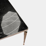 Modern Designer Dining Table: Visionnaire's Thule Dining Table. A centerpiece for the discerning host, featuring exquisite inlaid marble and a customisable metal base.