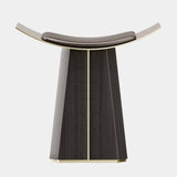 The Private Label Siza Stool in Walnut Leather & Polished Brass