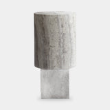 101 Copenhagen Column Table, Silver Travertine