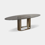 Ondina Smoked Glass Oval Luxury Dining Table