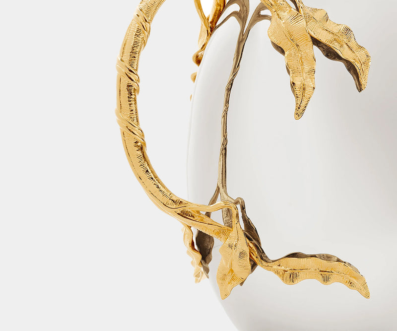 Elegant pitcher from the L'Objet Fern Collection, adorned with gold accents for a sophisticated table setting.