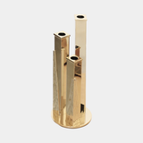 Castro Lighting Aurora Candle Holder in polished brass, available from Touched Interiors UK