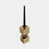 Castro Lighting Synergy Candle Holder in polished brass, available from Touched Interiors UK