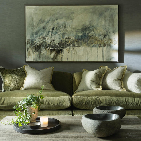 Olive Contemporary Velvet Cushion