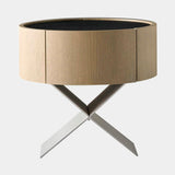 Coleccion Alexandra Aspa Bedside Table in tobacco with platinum base