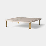 Coleccion Alexandra Tempo Square Coffee Table in bone with antique brass
