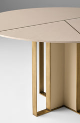 Coleccion Alexandra Tempo Leather Round Dining Table, third view