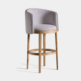 Coleccion Alexandra Panarea Bar Stool in tan frame with Granit 01 fabric and clay piping