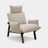 Coleccion Alexandra Boho Comfort Armchair in Plus Cobalt fabric with a bone finish