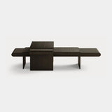 Dolmen Bay Coffee Table in black oak with hand-carved scalloped edges