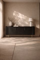 Lantine Buffet - Black Oak & Brass