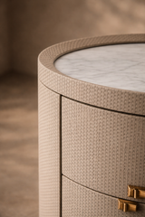 Ritz Bedside Table - White Marble