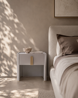 Polaris Bedside Table - Matte Beige
