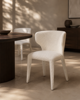 Vela Dining Chair - Chex Polar Bouclé
