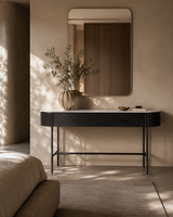 Lantine Marble Console Table - Matt Black