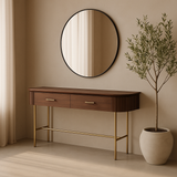 Lantine Console - Walnut & Brass
