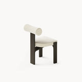 Dolmen Cyrus Dining Chair in Nobilis Timeo 10876-03 fabric, black oak frame, fourth view