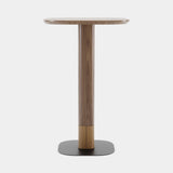Domkapa Adam Bar Table, natural Walnut top, Rupert Terra band and Black Texturized base