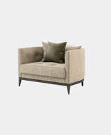 Laskasas Harold Armchair: Curved Luxury Armchair with Walnut Legs