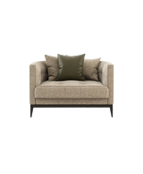 Laskasas Harold Armchair: Curved Luxury Armchair with Walnut Legs