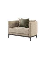 Laskasas Harold Armchair: Curved Luxury Armchair with Walnut Legs