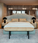 Jetclass Hive Bedside Table, styled beside a bed