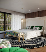Jetclass Jazz Bench, styled at the foot of a bed