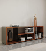 Knox Low Bookcase, styled view