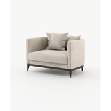 Laskasas Harold Armchair: Curved Luxury Armchair with Walnut Legs