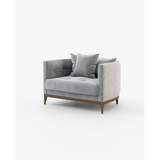Laskasas Harold Armchair: Curved Luxury Armchair with Walnut Legs