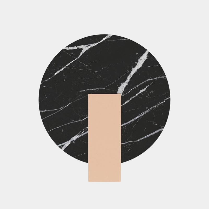 José Nero Marquina Polished Marble Circular Wall Light