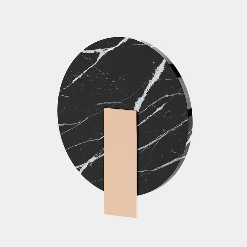José Nero Marquina Polished Marble Circular Wall Light