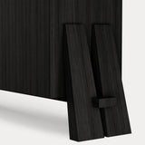 Dolmen Keyne Sideboard, detail of the fluted black oak front