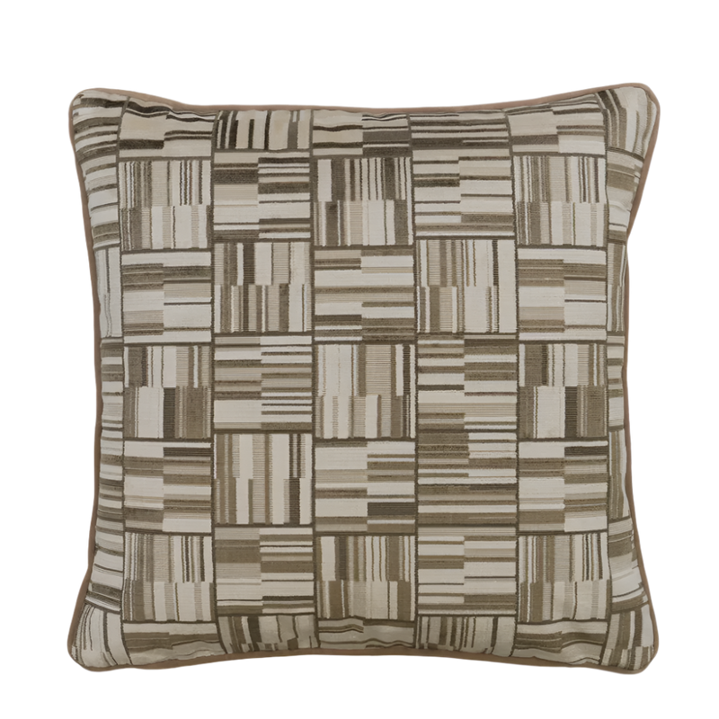 Lexington Ivory Geometric Velvet Cushion