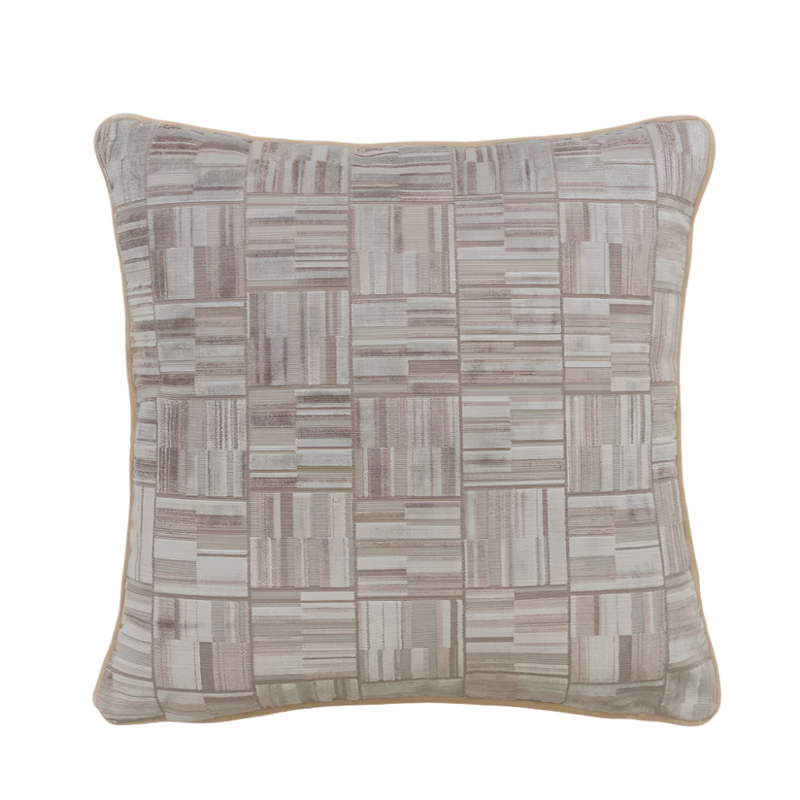 Lexington Ivory Geometric Velvet Cushion