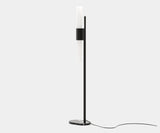 Luxury modern Evans floor lamp with minimalist design and Nero Marquina marble base.