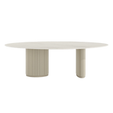 Lustre Luxury Natural Stone Top Dining Table – Elegant & Sophisticated 