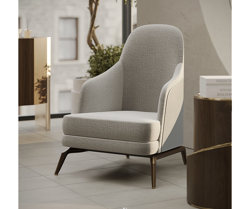 Sophisticated seating with the Summers armchair, highlighting premium brass accents.