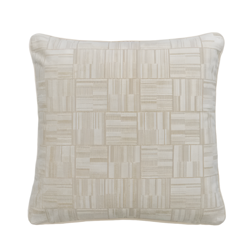 Lexington Ivory Geometric Velvet Cushion