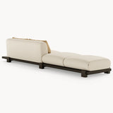 Dolmen Lynn Sofa in Nobilis Gary Beige Vapeur 10656-06 fabric, black oak base, third view