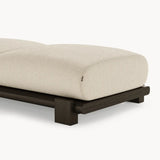Dolmen Lynn Sofa in Nobilis Gary Beige Vapeur 10656-06 fabric, black oak base, fourth view